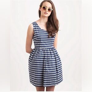 KLING Boutique Blue & White Sailboat Battelli Dress